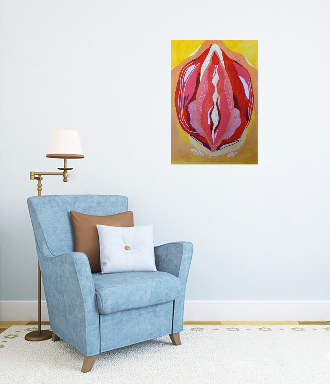 Viva la vulva! Juicy fruit — PAINTING ORIGINAL GIFT HOME DECOR NAIVE ART  OFFICE INTERIOR Acrylic painting by Elena Romanovskaya | Artfinder