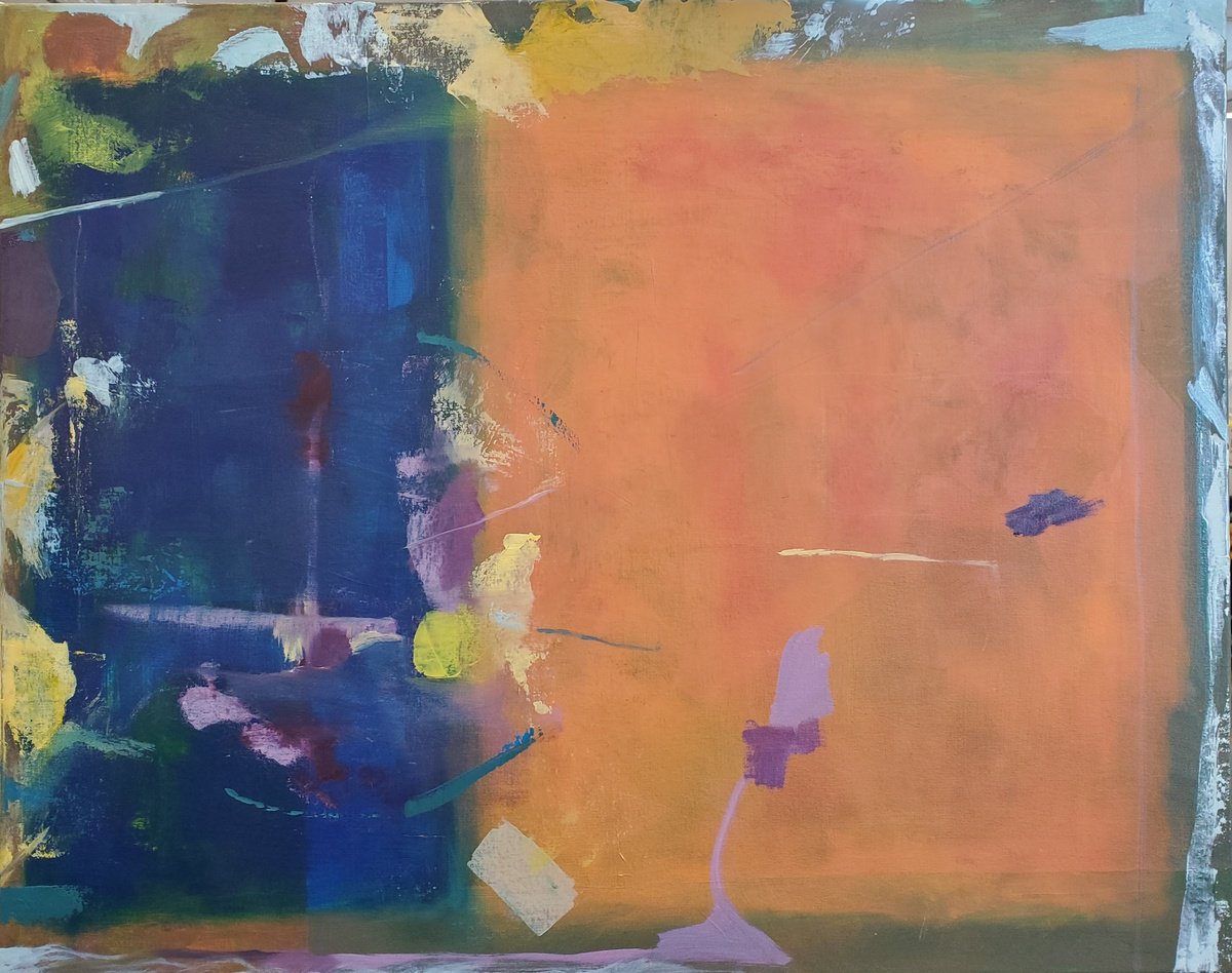 Expressive Abstract Acrylic Painting By Rebecca Hodel, 30 X 24", Pieces Of Eight, Original Artwork