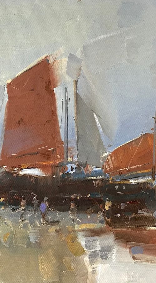 Sail Boats, Original oil painting, Handmade artwork, One of a kind by Vahe Yeremyan