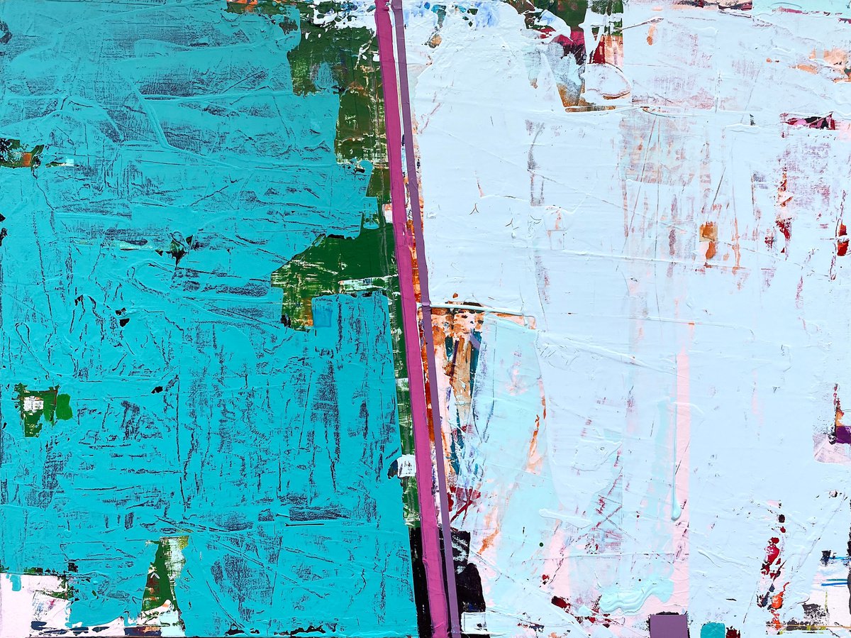 Geometric Abstract Acrylic Painting By Jason Forcier, 48 X 36, Double Delight, Original Artwork