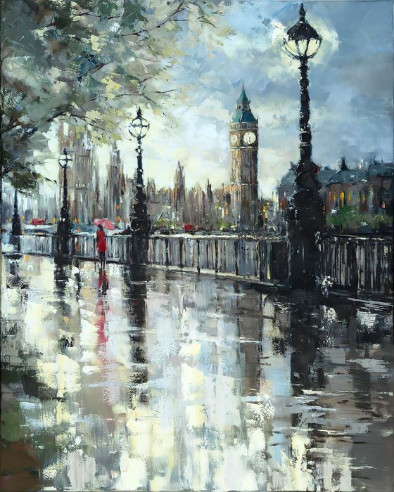 'Rainy evening at Westminster'