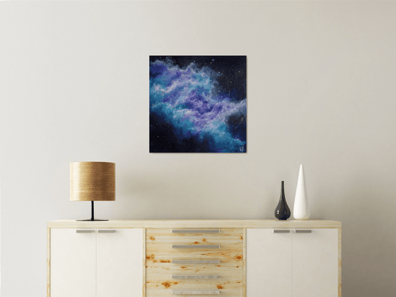 Space Oddity - Finger-painted Acrylic Space Art