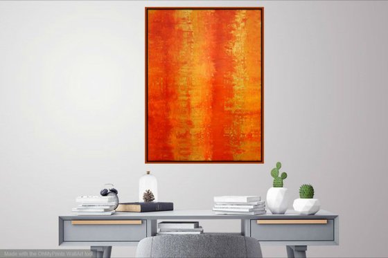 Primitive Abstract Gold, Orange Panel II