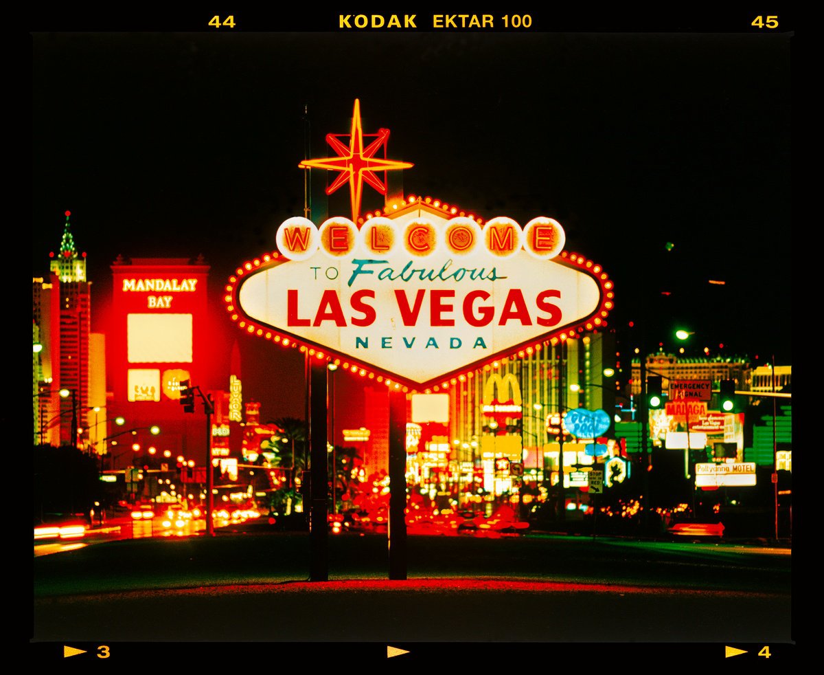 Urban And Pop Cityscapes Photograph By Richard Heeps, 36 X 29", Welcome, Las Vegas, Original Artwork