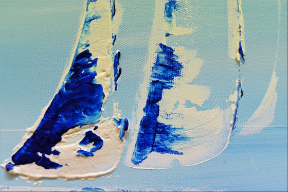 Calm Sea II - abstract acrylic painting, canvas wall art, seascape painting, framed modern art