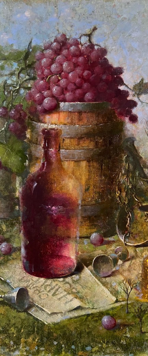 Grape Barrel Wine by Yulia Odukalets