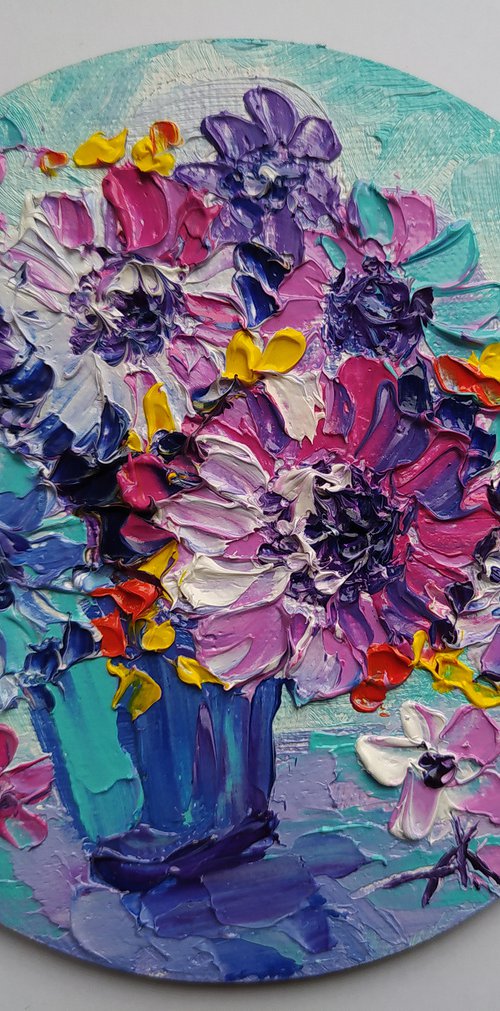 Small bouquet - small painting, bouquet, flowers oil painting, oil painting, flowers,  postcard, gift idea, gift by Anastasia Kozorez