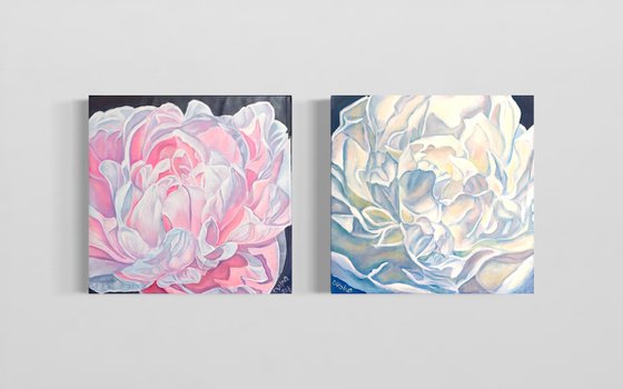 Diptych Peonies