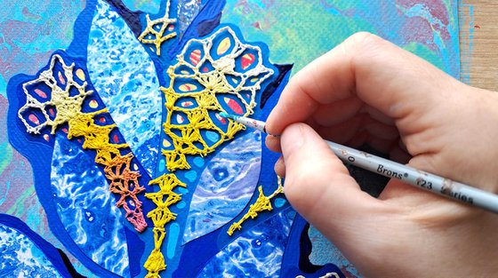 Blue Garden, set of 3