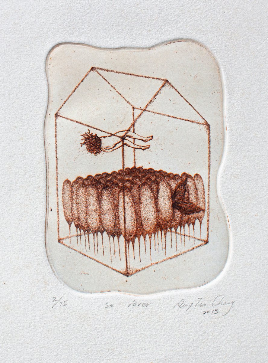 Abstract Etchings & Engravings By Rung Tsu Chang, 16 X 16", Se Ri?ver, Original Artwork