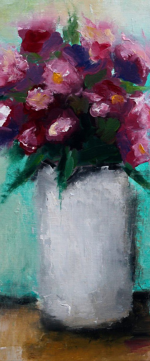 Abstract Flowers painting Oil painting on canvas Still life painting by Anna Lubchik