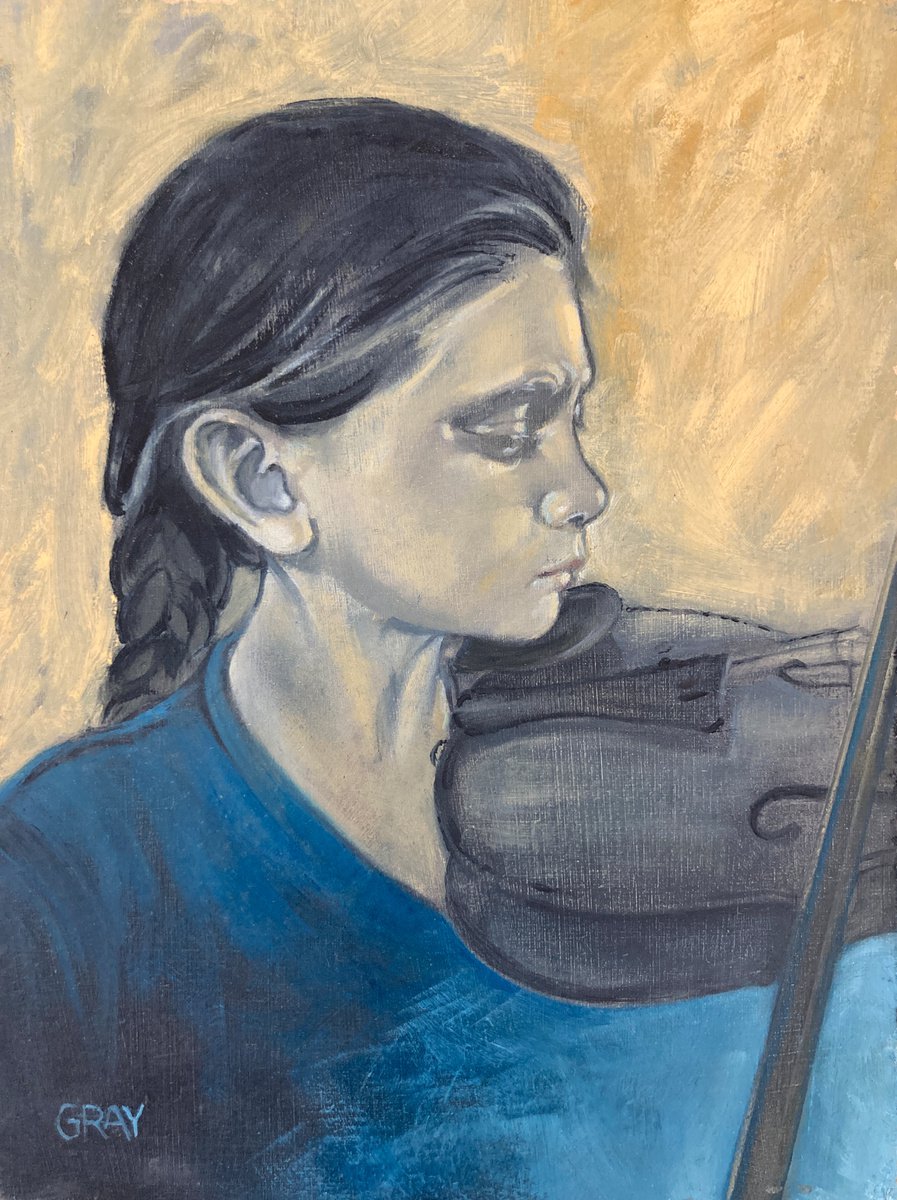 Girl Playing Violin by Donna Gray