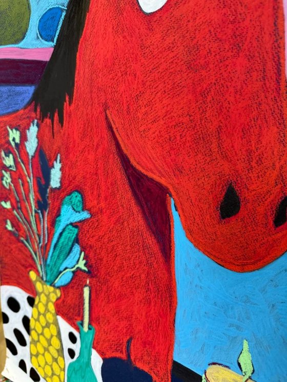 Still Life with a Red Horse