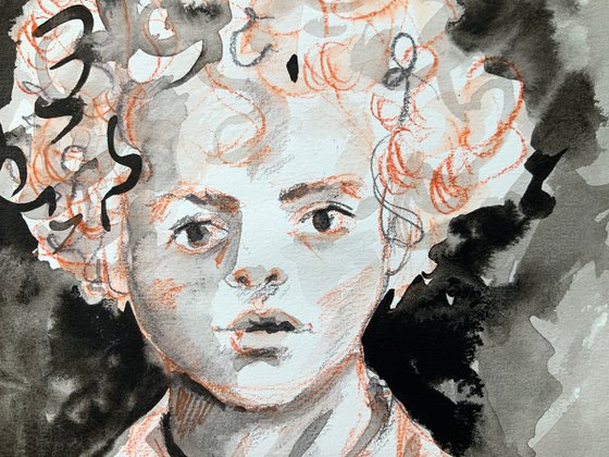 Portrait of a curly-haired boy