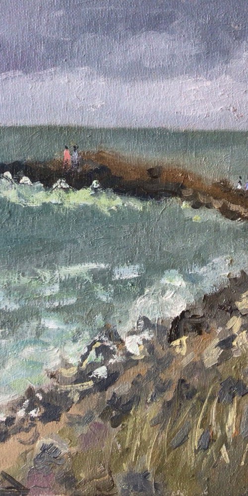 Rocky coast at Kilmore by Julian Lovegrove Art