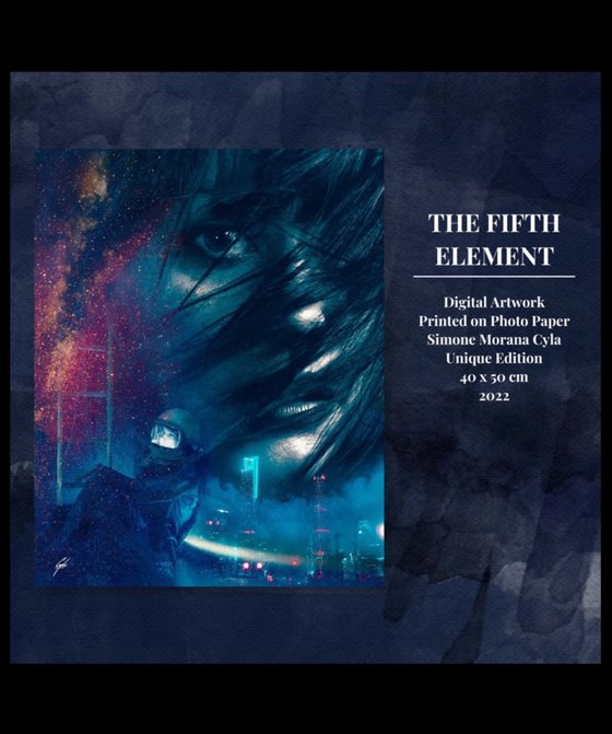 THE FIFTH ELEMENT | 2022 | DIGITAL ARTWORK PRINTED ON PAPER | HIGH QUALITY | UNIQUE EDITION | SIMONE MORANA CYLA | 40 X 50 CM