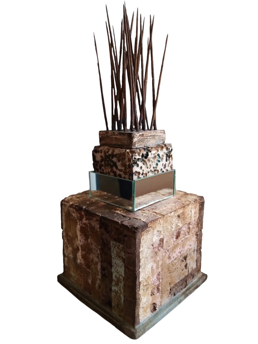 Cityscapes Sculpture By Rossitza Trendafilova, 6 X 16", "Temple", Original Artwork