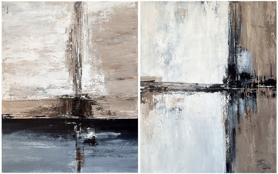 The Space Between Reflections set diptych