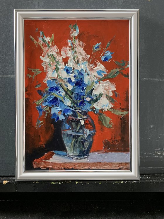 Bouquet White flowers bluebell