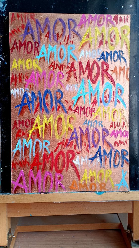 Amore -  love you, oil painting, love, lovers, heart, for woman, gift for lovers, love
