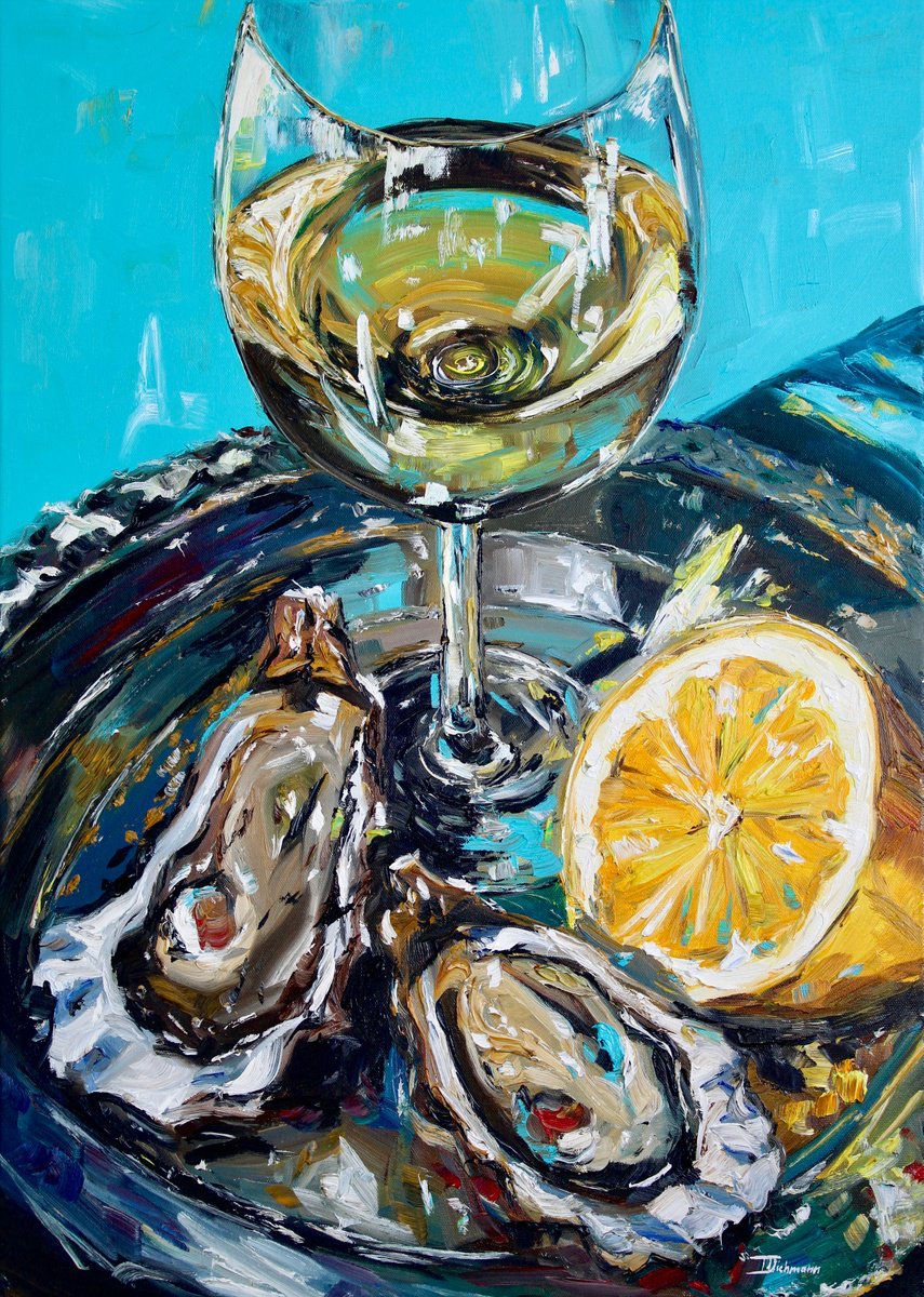 Oysters And Wine By Liza Illichmann, 20 X 28, Artwork For Sale On Artfinder