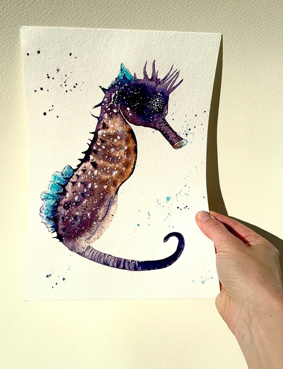 Purple Seahorse underwater