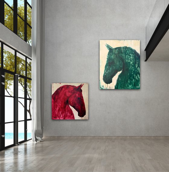Green horse