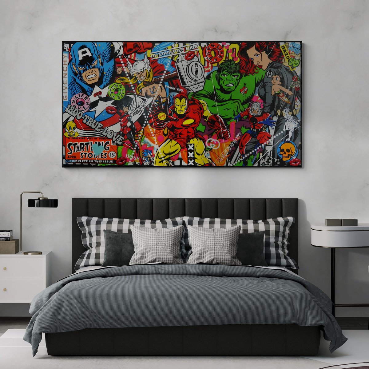 Urban And Pop Painting , Heroes Evolution By Franko, 75 X 39, Artwork For Sale On Artfinder