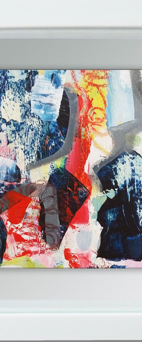 Poetry #4-  Framed ready to hang original abstract by Carolynne Coulson