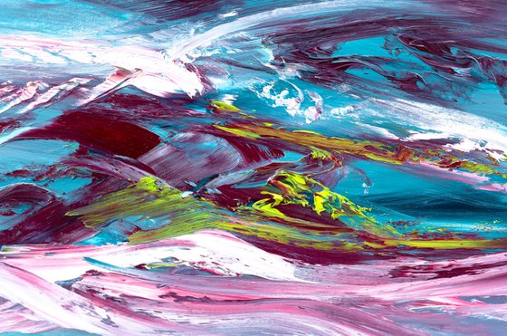 Soul's storm, abstract emotional landscape, 70x90 cm