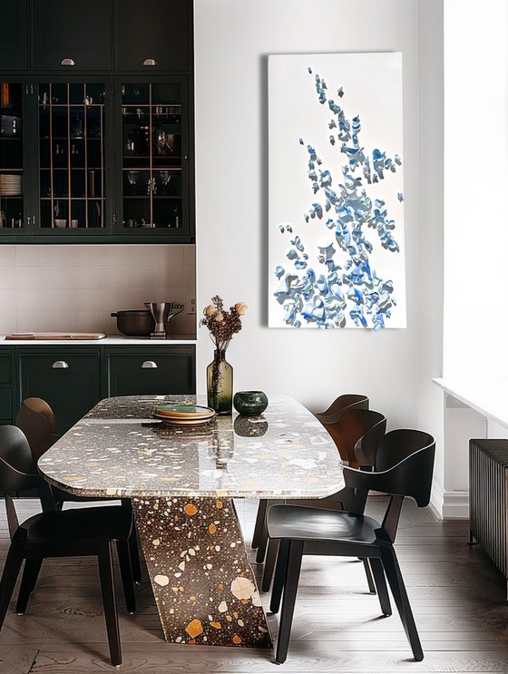 Whimsical Impermanence, blue #7 (24"x48")