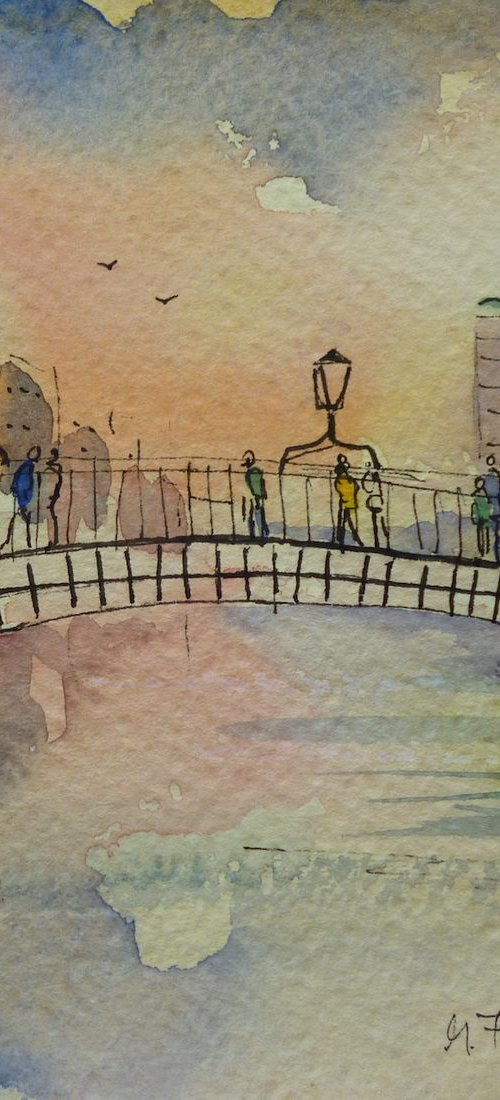 Impressions H'penny Bridge by Maire Flanagan