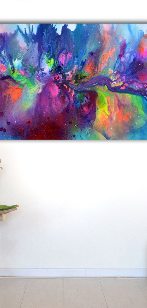 Yes - 59x35.5'' FREE SHIPPING Large Ready to Hang Abstract Painting - XXXL Huge Colourful Modern Abstract Big Painting, Large Colorful Painting - Ready to Hang Wall Art by Soos Tiberiu