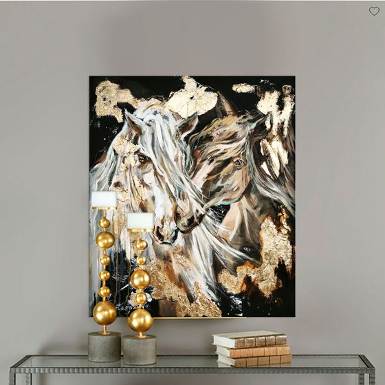 Oil horses painting