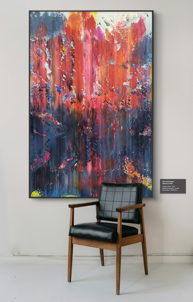 Abstract Acrylic Painting By Alex Senchenko, 39 X 59, Abstract 2427, Original Artwork