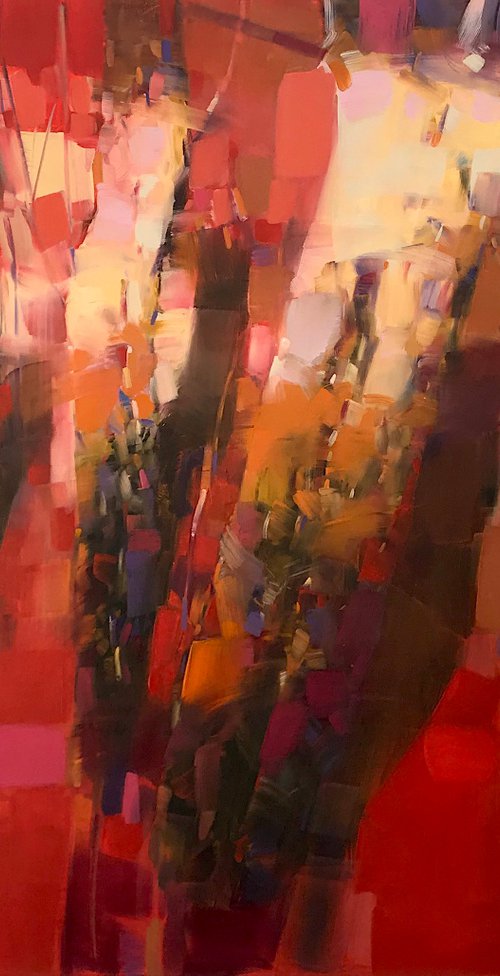 Naphtol Scarlet, Original oil painting, Handmade artwork, One of a kind by Vahe Yeremyan