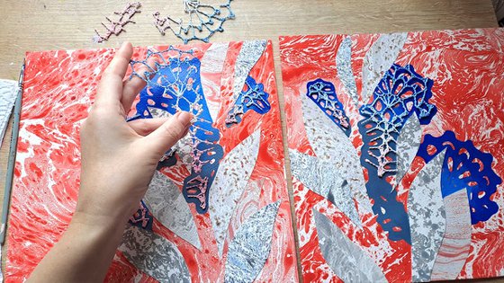 Sunset Oasis, set of 2