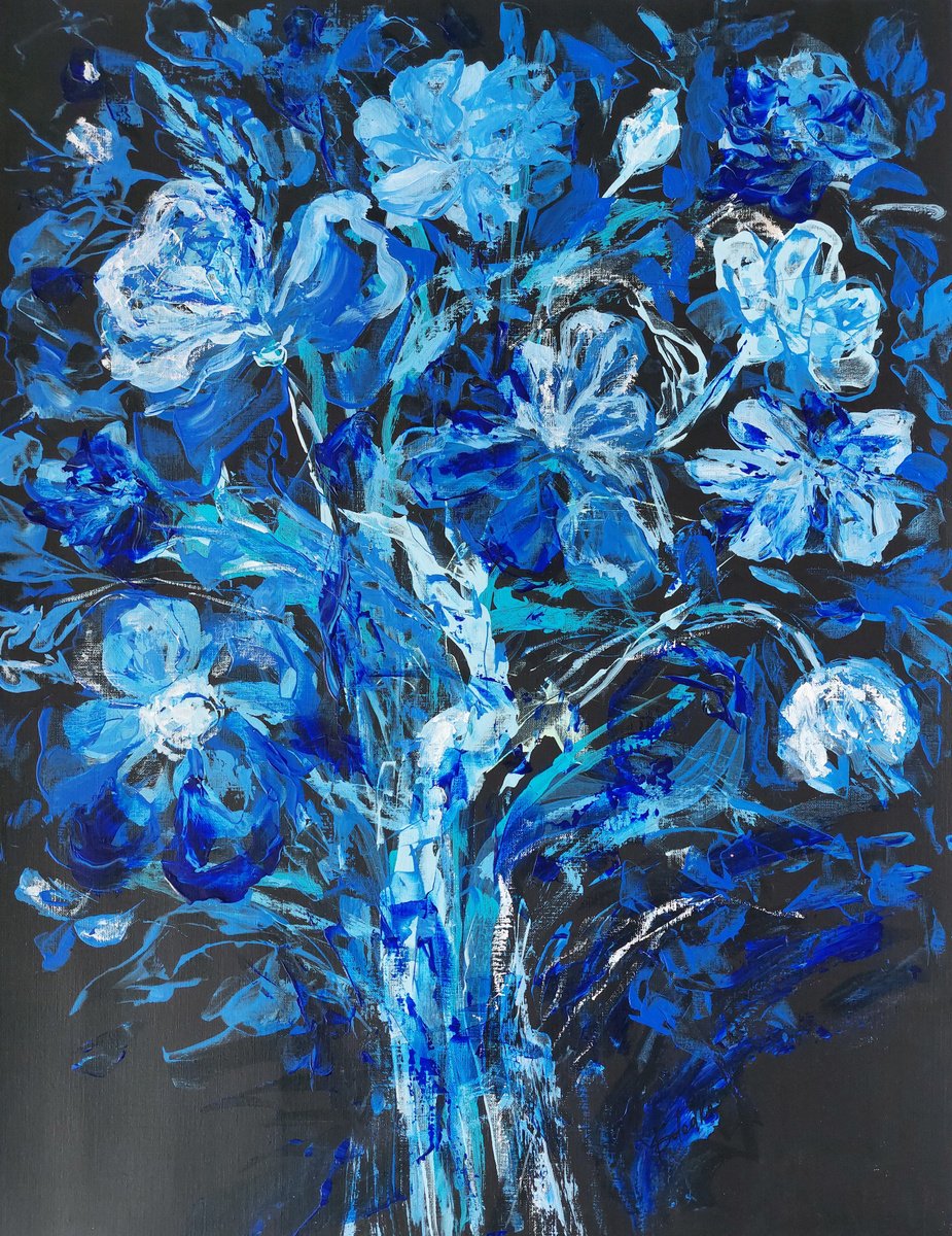  Garden In Blue 6 By Katia Solodka, 20 X 26, Artwork For Sale On Artfinder