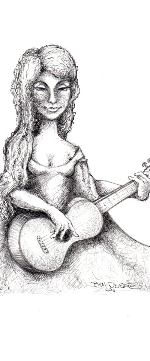 Girl with Guitar by Ben De Soto
