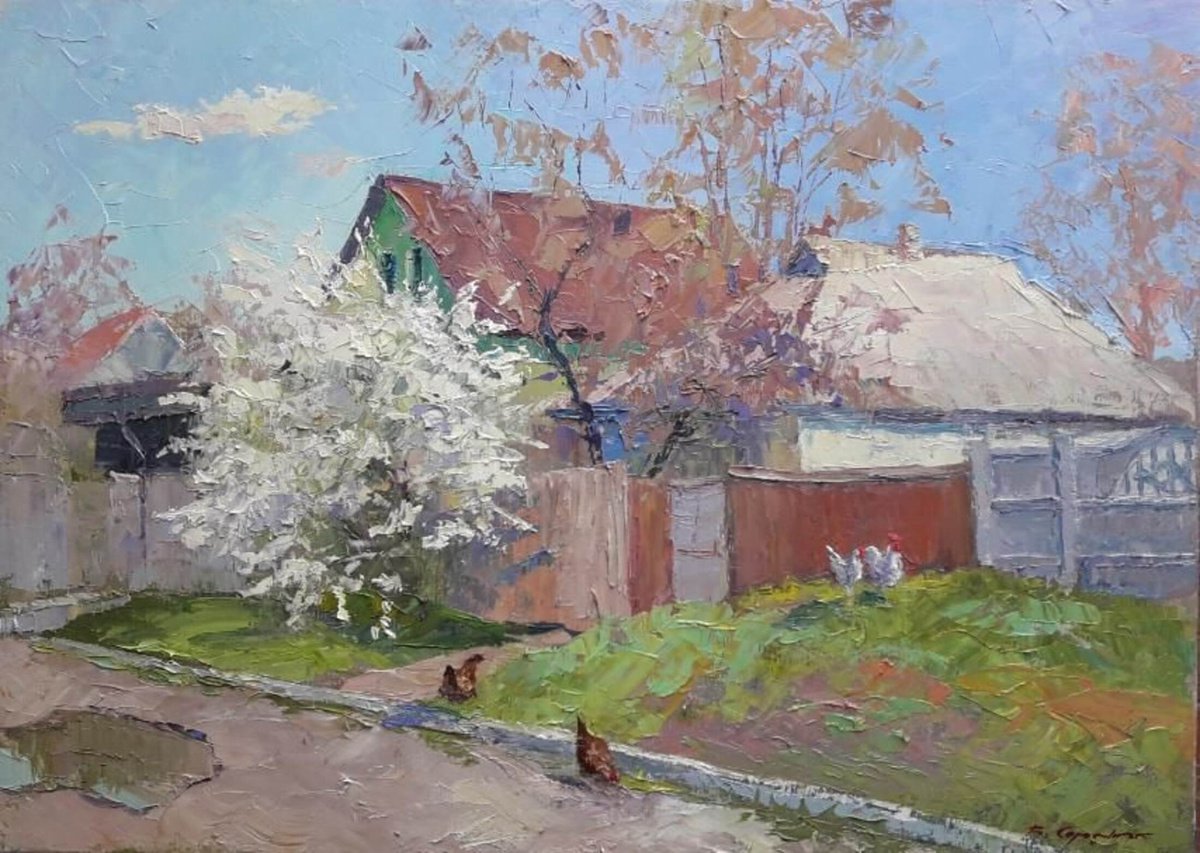 Cherry Blossom By Boris Serdyuk, 20 X 28, Artwork For Sale On Artfinder