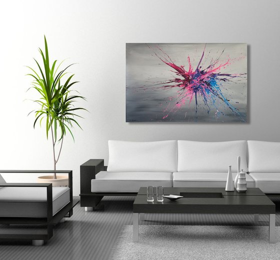 Pink Blues Gone Wild (Spirits Of Skies 096145) - 120 x 80 cm - XXL (48 x 32 inches)