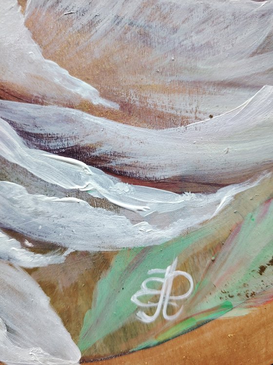 "Transparent Peony and Dewdrop" Original.