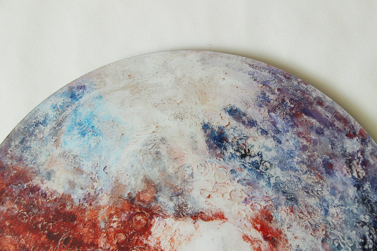 Pluto / planet/ space / round / circle / planets / circle canvas Painting  by Anna Bo