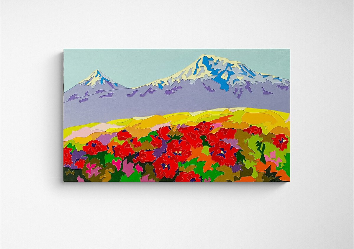 Poppy field of Mount Ararat by Ashot Avagyan