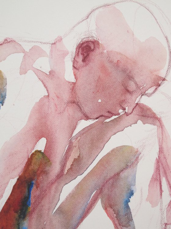 Seated male nude