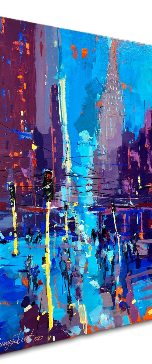 New York Skyline - Evening Lights by Irina Rumyantseva