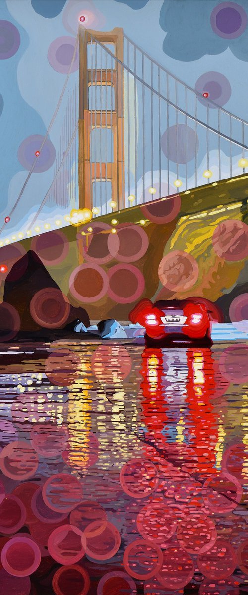 Golden Gate Bridge Rainy Night by Alex Nizovsky