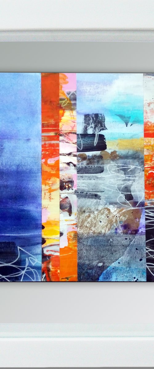 Feedback #5 -  Framed ready to hang original abstract by Carolynne Coulson