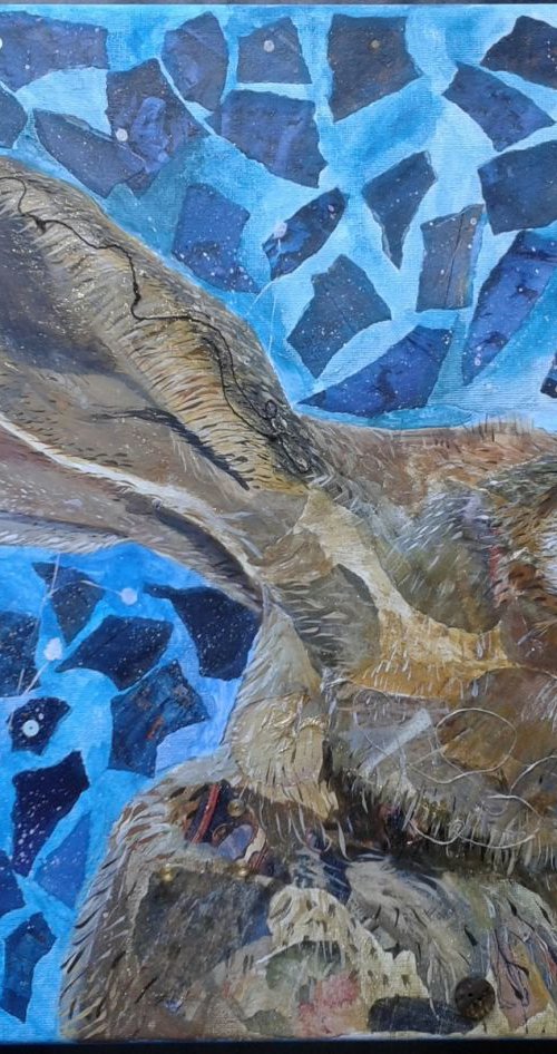 Hare in moonlight - june by Fiona Plaisted