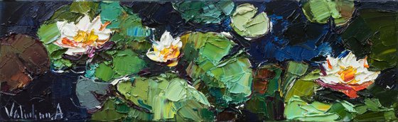 Water Lilies - Impasto Original Oil painting